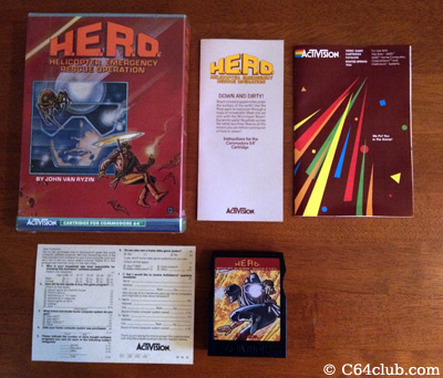 Achievement Unlocked: H.E.R.O. game cartridge for the C64